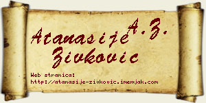Atanasije Živković vizit kartica